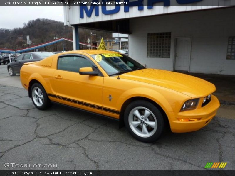 Grabber Orange / Dark Charcoal 2008 Ford Mustang V6 Deluxe Coupe