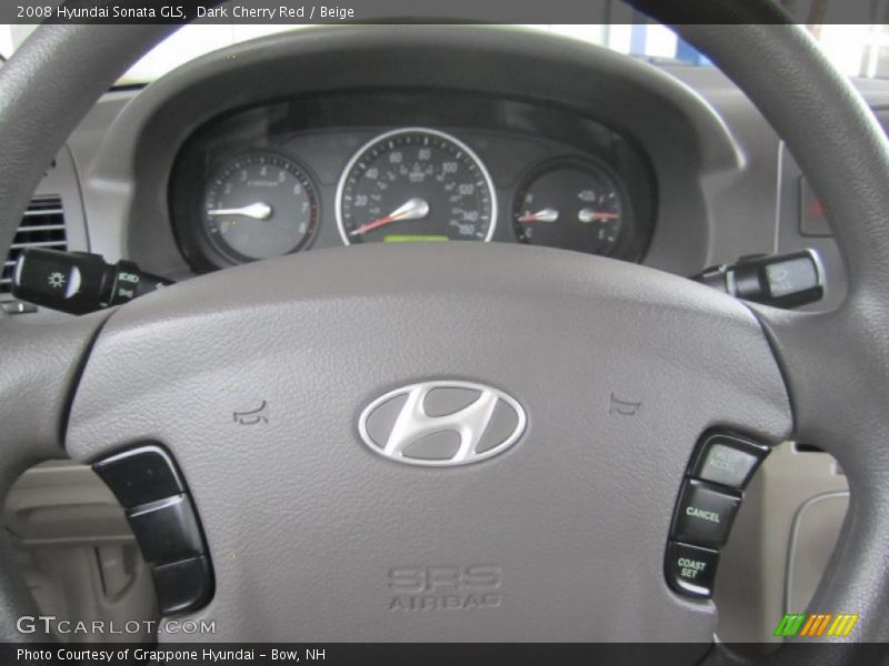 Dark Cherry Red / Beige 2008 Hyundai Sonata GLS