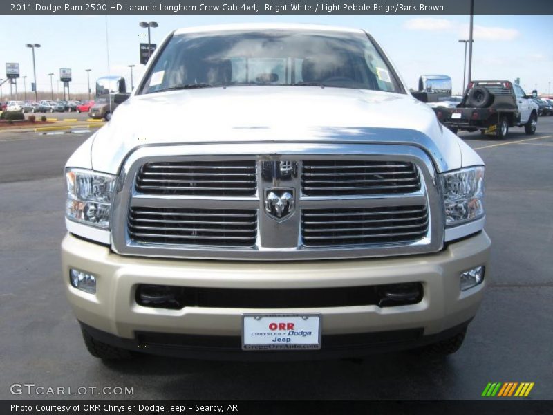 Bright White / Light Pebble Beige/Bark Brown 2011 Dodge Ram 2500 HD Laramie Longhorn Crew Cab 4x4