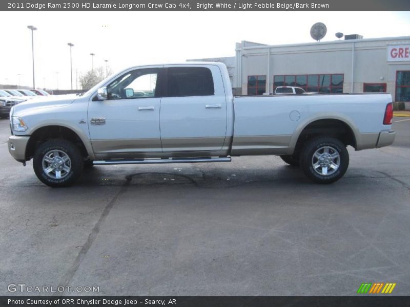 Bright White / Light Pebble Beige/Bark Brown 2011 Dodge Ram 2500 HD Laramie Longhorn Crew Cab 4x4