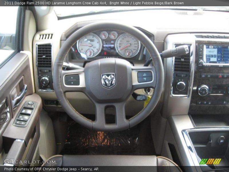 Bright White / Light Pebble Beige/Bark Brown 2011 Dodge Ram 2500 HD Laramie Longhorn Crew Cab 4x4