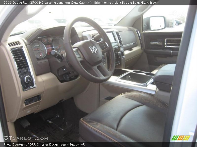 Bright White / Light Pebble Beige/Bark Brown 2011 Dodge Ram 2500 HD Laramie Longhorn Crew Cab 4x4
