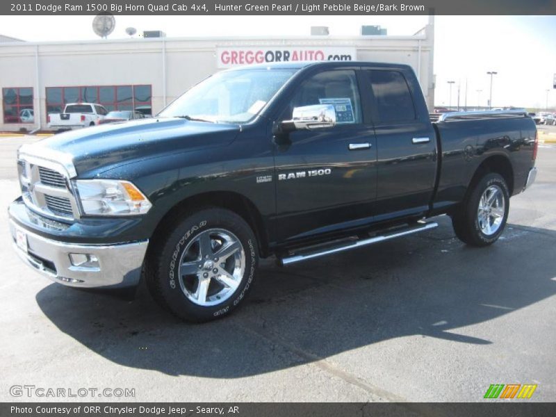 Hunter Green Pearl / Light Pebble Beige/Bark Brown 2011 Dodge Ram 1500 Big Horn Quad Cab 4x4