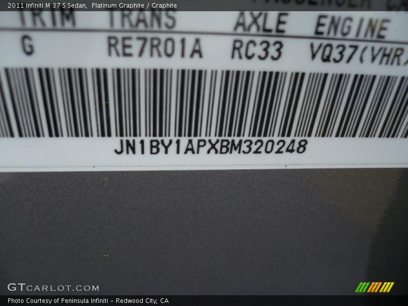 Platinum Graphite / Graphite 2011 Infiniti M 37 S Sedan