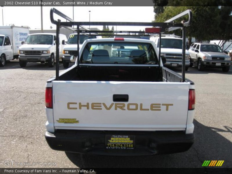 Summit White / Medium Gray 2002 Chevrolet S10 Regular Cab