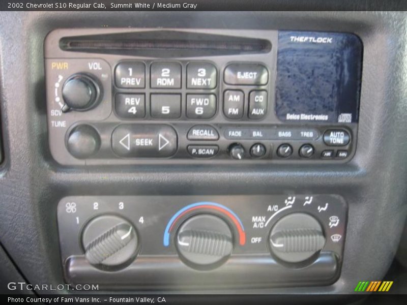 Controls of 2002 S10 Regular Cab