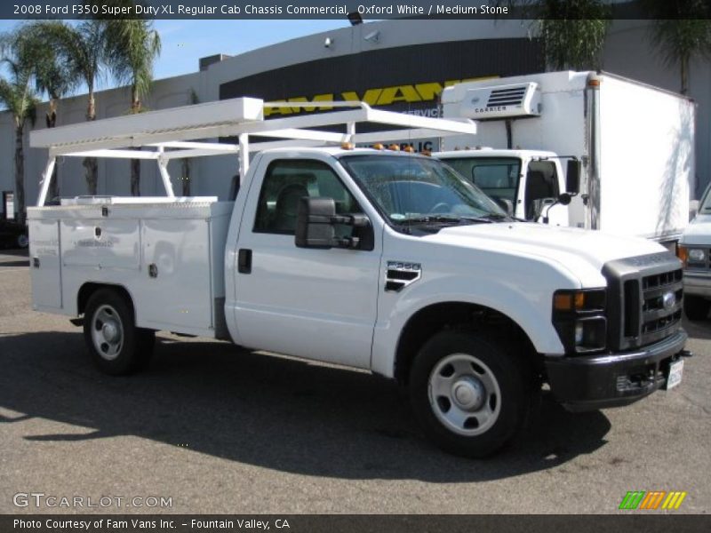 Oxford White / Medium Stone 2008 Ford F350 Super Duty XL Regular Cab Chassis Commercial