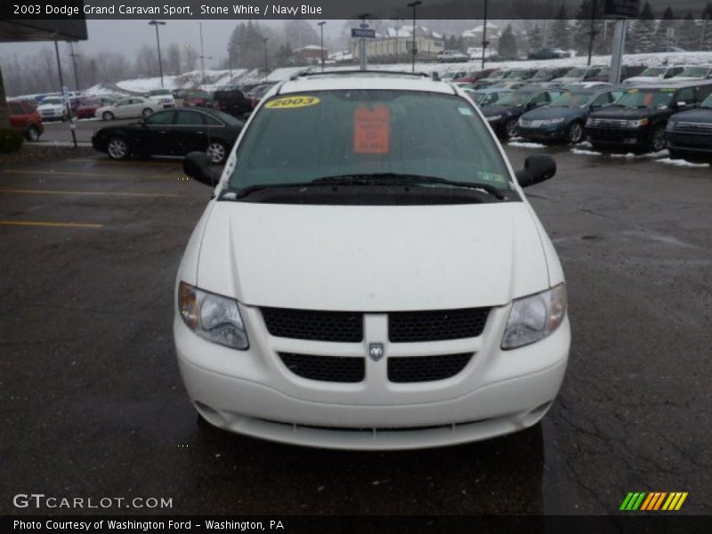 Stone White / Navy Blue 2003 Dodge Grand Caravan Sport