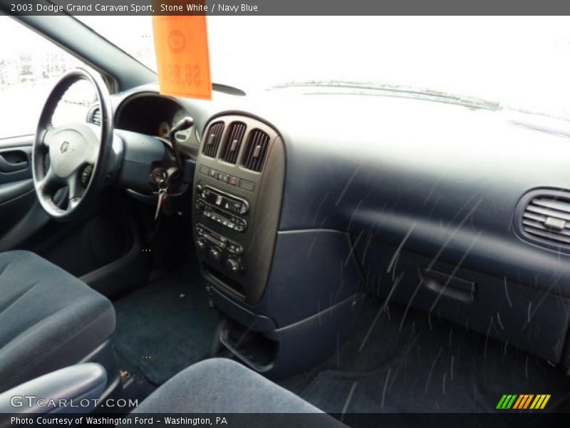 Stone White / Navy Blue 2003 Dodge Grand Caravan Sport