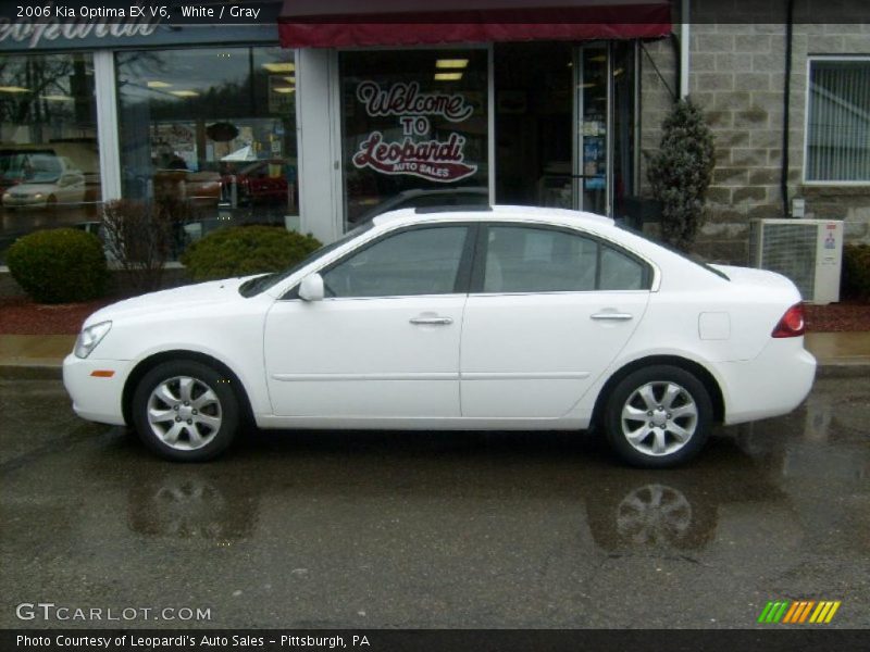 White / Gray 2006 Kia Optima EX V6