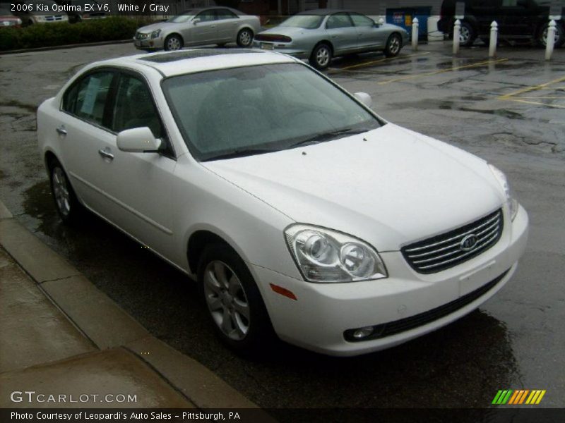 White / Gray 2006 Kia Optima EX V6