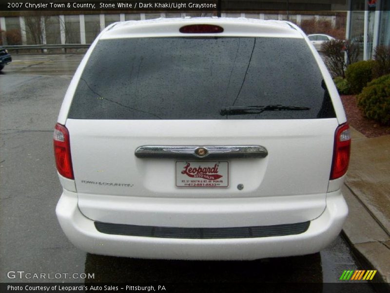 Stone White / Dark Khaki/Light Graystone 2007 Chrysler Town & Country