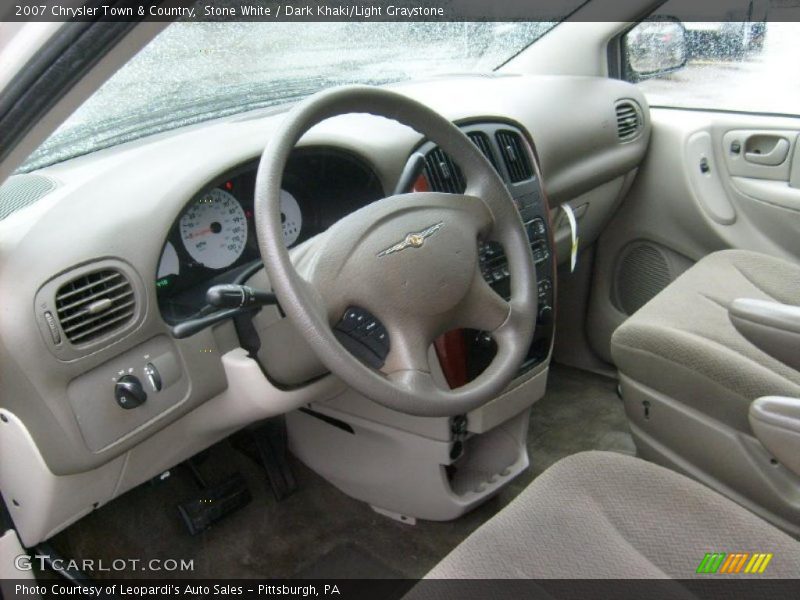 Stone White / Dark Khaki/Light Graystone 2007 Chrysler Town & Country