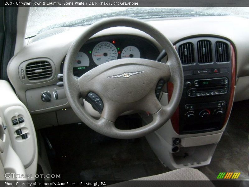 Stone White / Dark Khaki/Light Graystone 2007 Chrysler Town & Country