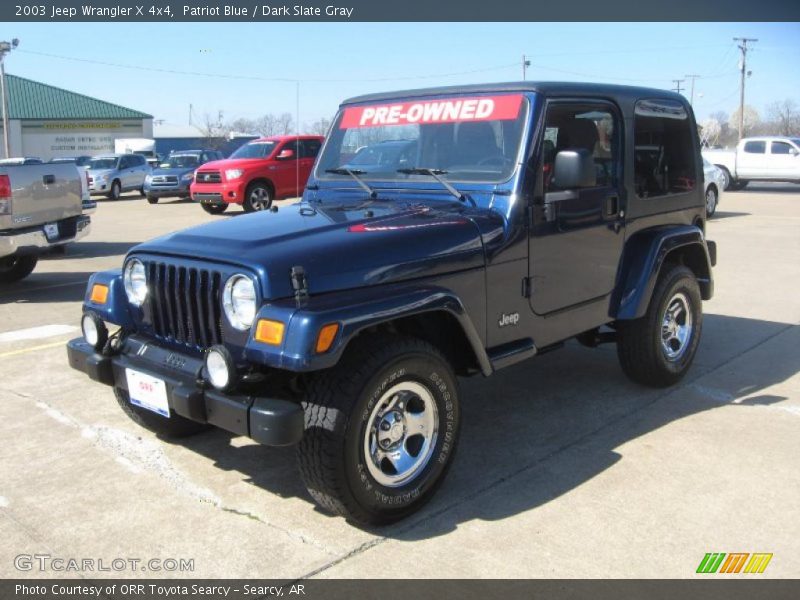 Patriot Blue / Dark Slate Gray 2003 Jeep Wrangler X 4x4