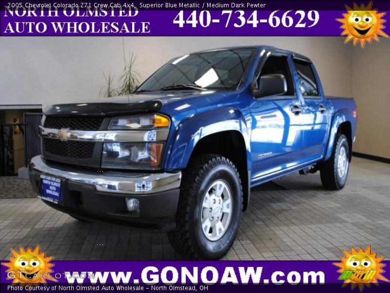 Superior Blue Metallic / Medium Dark Pewter 2005 Chevrolet Colorado Z71 Crew Cab 4x4