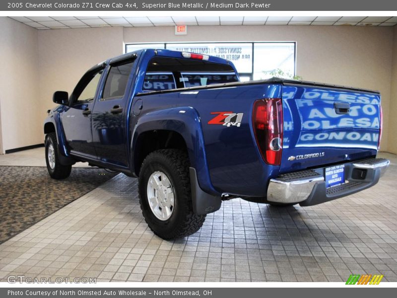 Superior Blue Metallic / Medium Dark Pewter 2005 Chevrolet Colorado Z71 Crew Cab 4x4