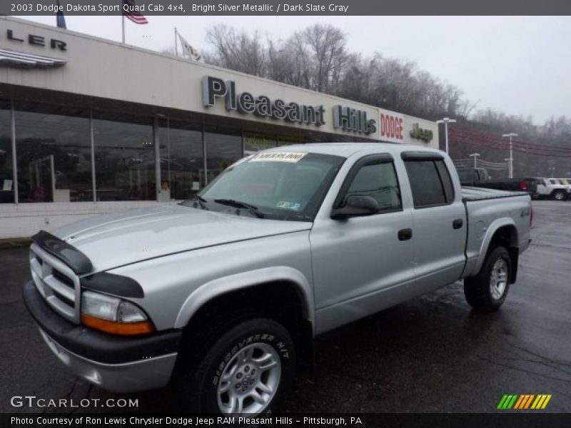 Bright Silver Metallic / Dark Slate Gray 2003 Dodge Dakota Sport Quad Cab 4x4