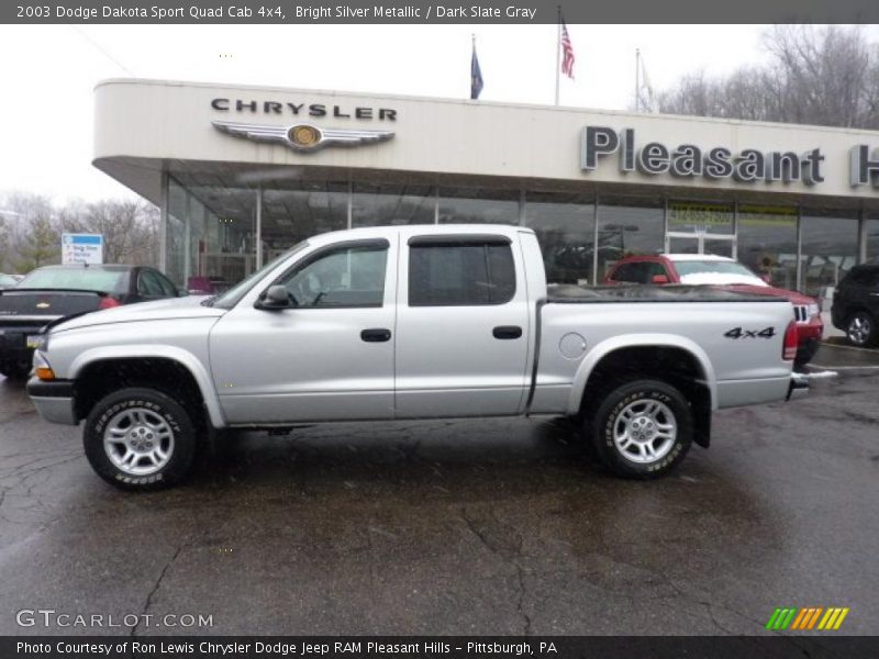 Bright Silver Metallic / Dark Slate Gray 2003 Dodge Dakota Sport Quad Cab 4x4