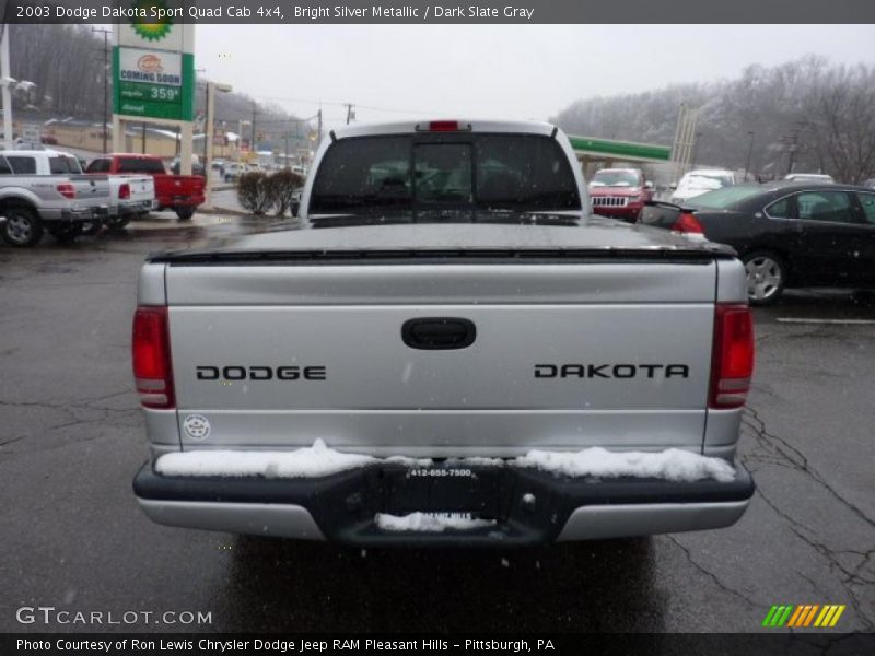 Bright Silver Metallic / Dark Slate Gray 2003 Dodge Dakota Sport Quad Cab 4x4