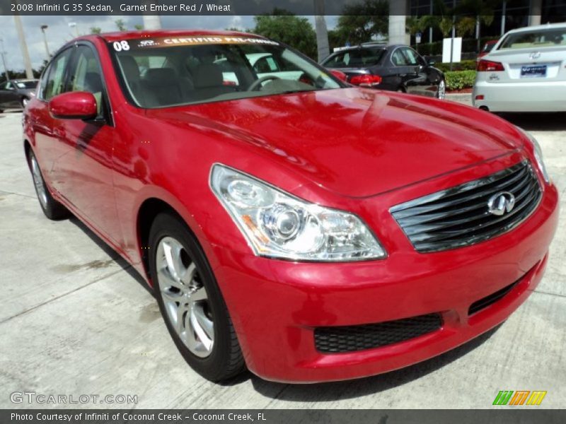 Garnet Ember Red / Wheat 2008 Infiniti G 35 Sedan