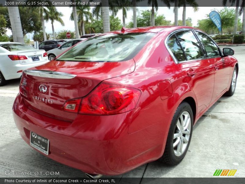 Garnet Ember Red / Wheat 2008 Infiniti G 35 Sedan