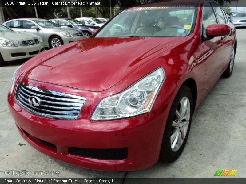 Garnet Ember Red / Wheat 2008 Infiniti G 35 Sedan