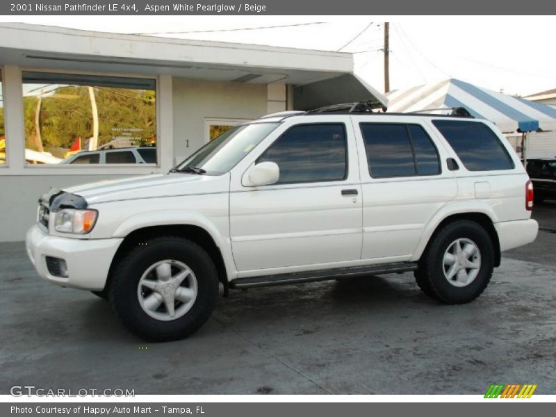 Aspen White Pearlglow / Beige 2001 Nissan Pathfinder LE 4x4