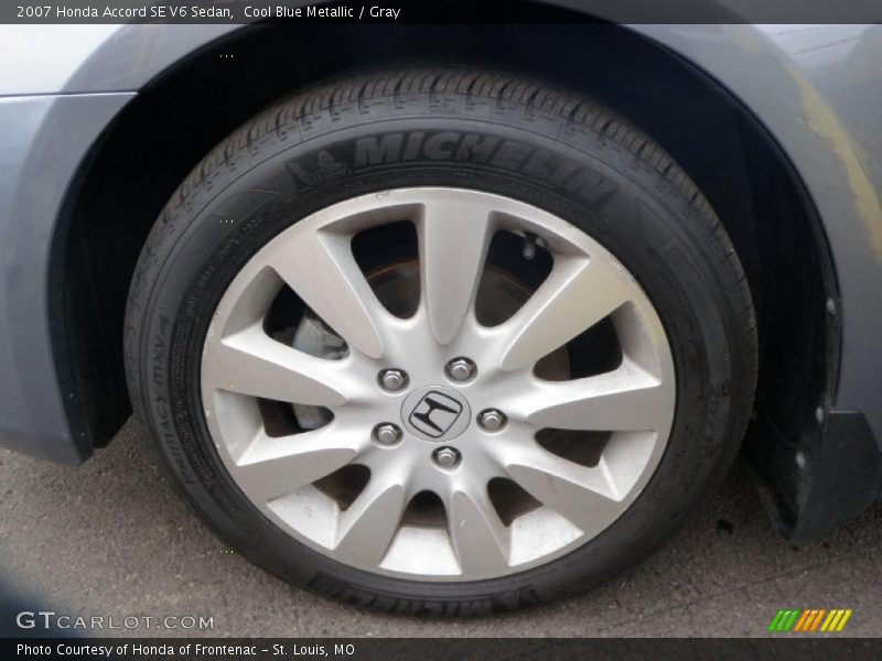 Cool Blue Metallic / Gray 2007 Honda Accord SE V6 Sedan