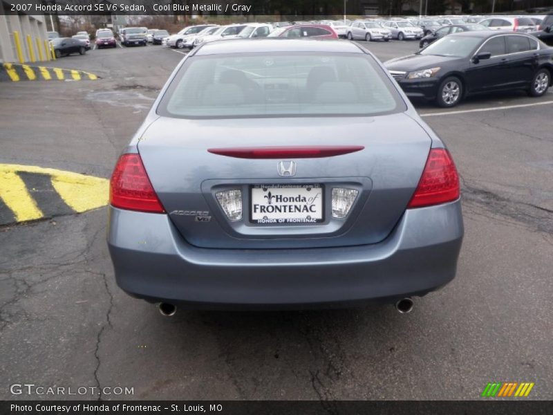 Cool Blue Metallic / Gray 2007 Honda Accord SE V6 Sedan