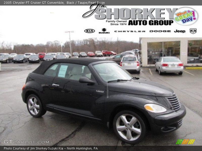 Black / Taupe/Pearl Beige 2005 Chrysler PT Cruiser GT Convertible