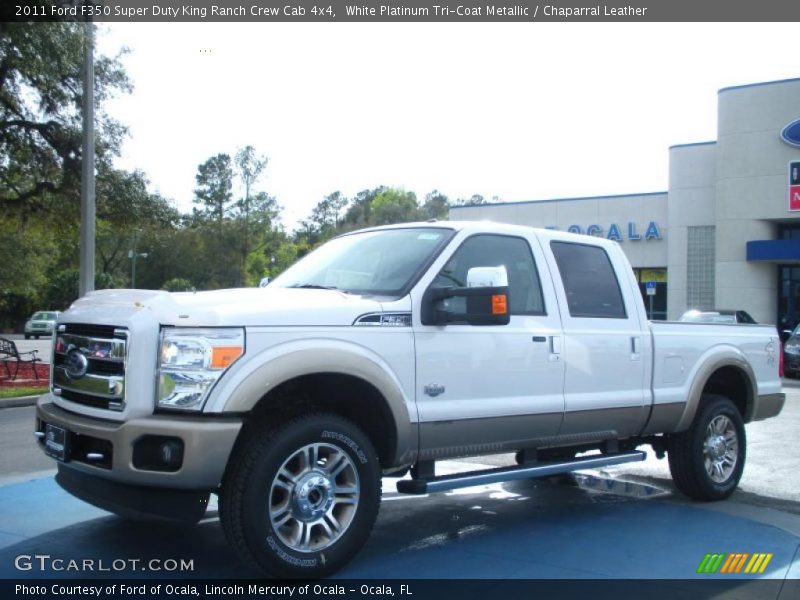 White Platinum Tri-Coat Metallic / Chaparral Leather 2011 Ford F350 Super Duty King Ranch Crew Cab 4x4