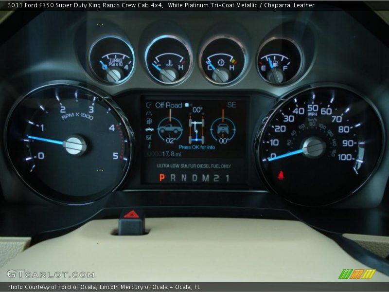White Platinum Tri-Coat Metallic / Chaparral Leather 2011 Ford F350 Super Duty King Ranch Crew Cab 4x4