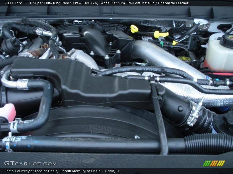 White Platinum Tri-Coat Metallic / Chaparral Leather 2011 Ford F350 Super Duty King Ranch Crew Cab 4x4