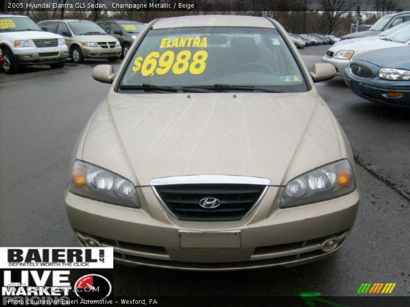 Champagne Metallic / Beige 2005 Hyundai Elantra GLS Sedan