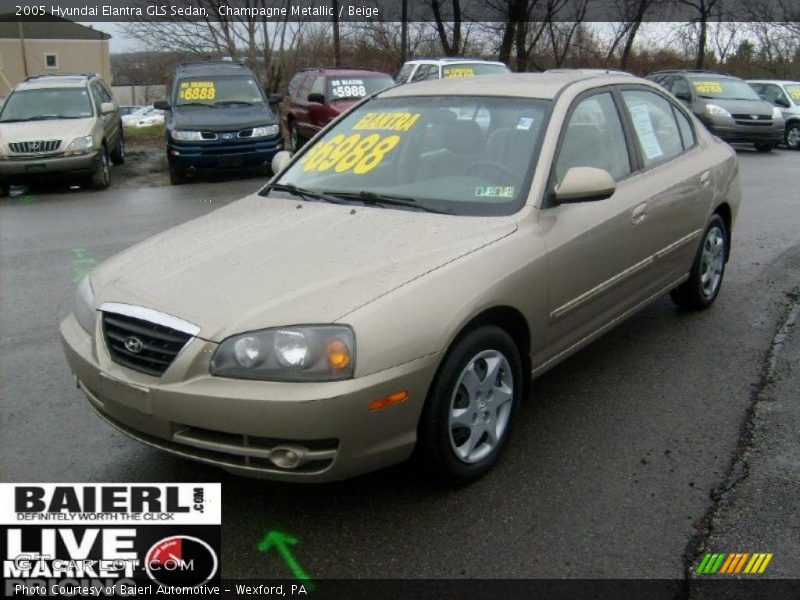 Champagne Metallic / Beige 2005 Hyundai Elantra GLS Sedan