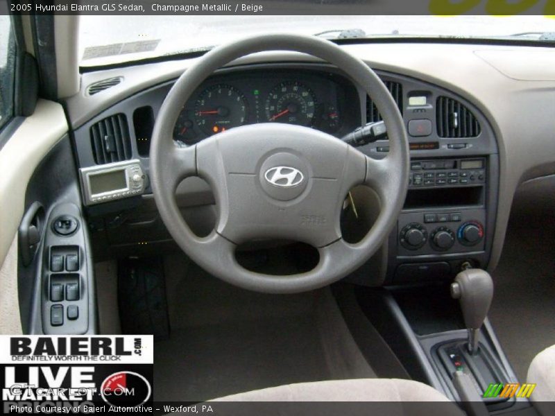 Champagne Metallic / Beige 2005 Hyundai Elantra GLS Sedan