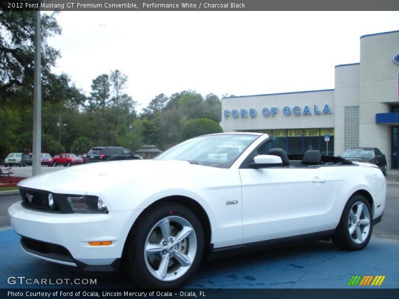 Performance White / Charcoal Black 2012 Ford Mustang GT Premium Convertible