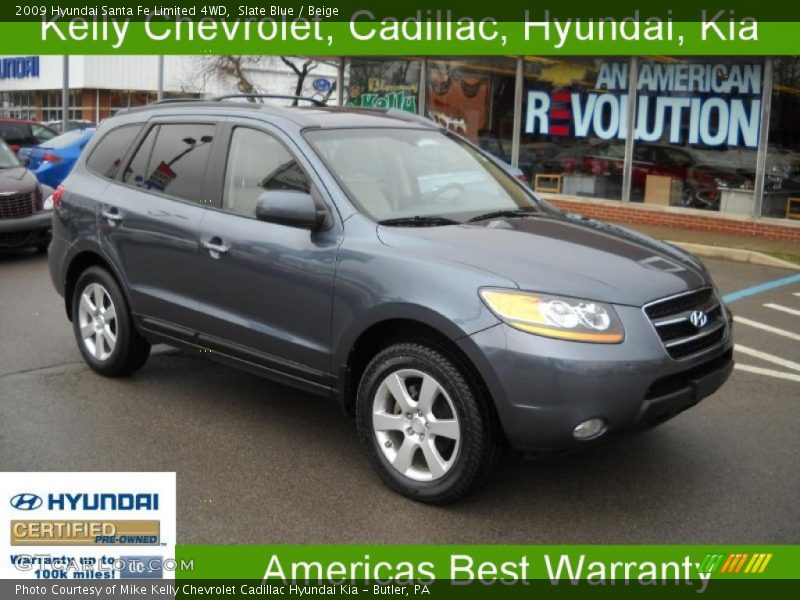 Slate Blue / Beige 2009 Hyundai Santa Fe Limited 4WD
