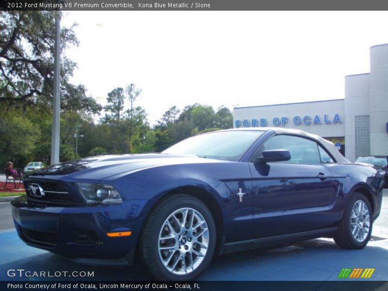 Kona Blue Metallic / Stone 2012 Ford Mustang V6 Premium Convertible