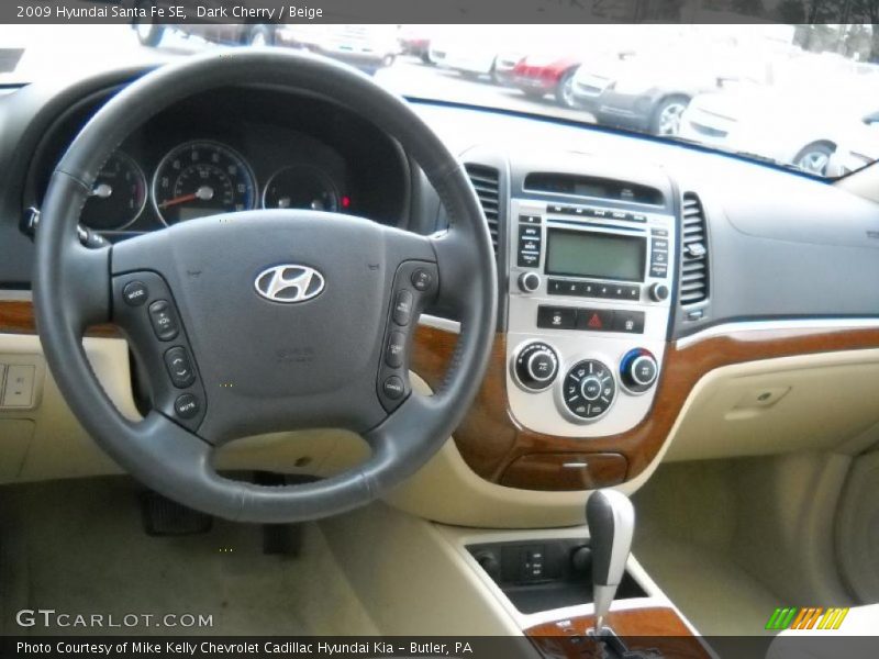 Dark Cherry / Beige 2009 Hyundai Santa Fe SE