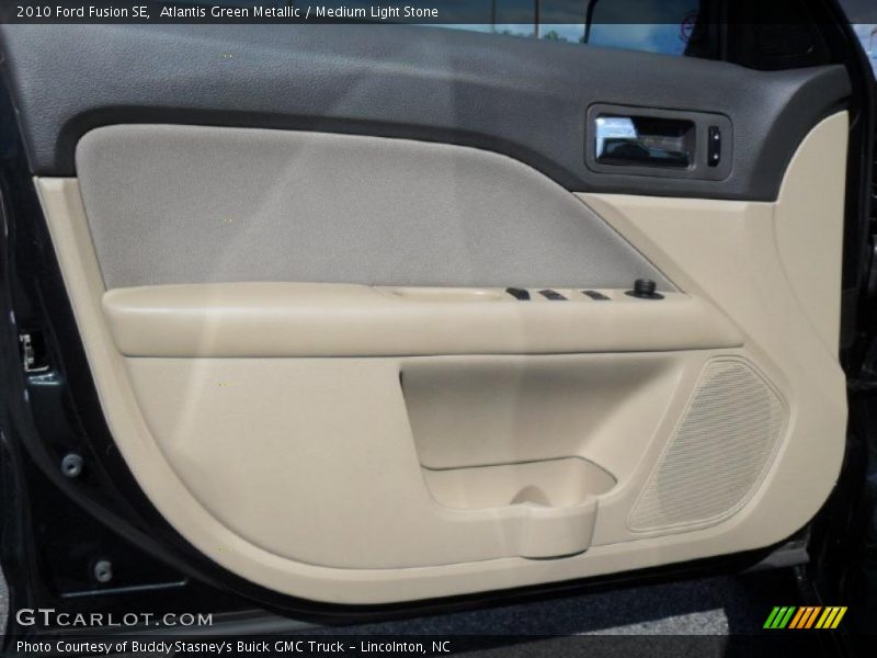 Atlantis Green Metallic / Medium Light Stone 2010 Ford Fusion SE