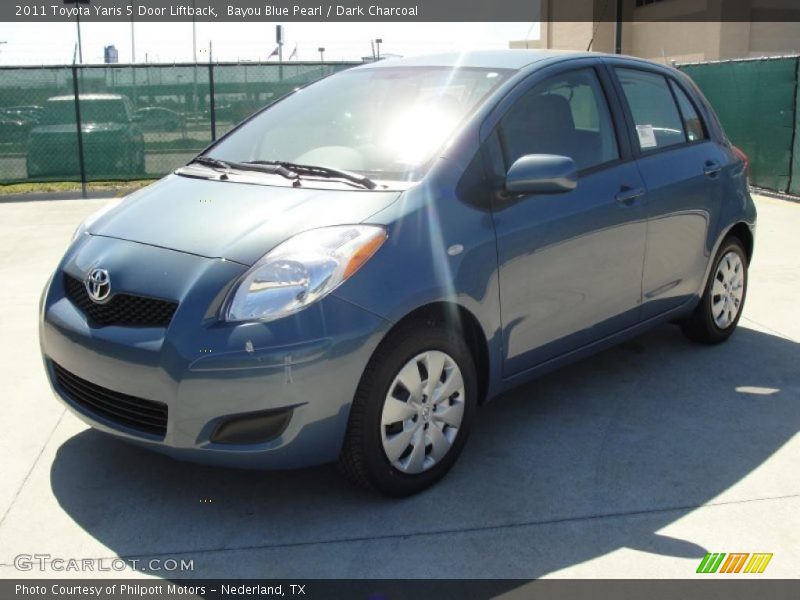 Bayou Blue Pearl / Dark Charcoal 2011 Toyota Yaris 5 Door Liftback