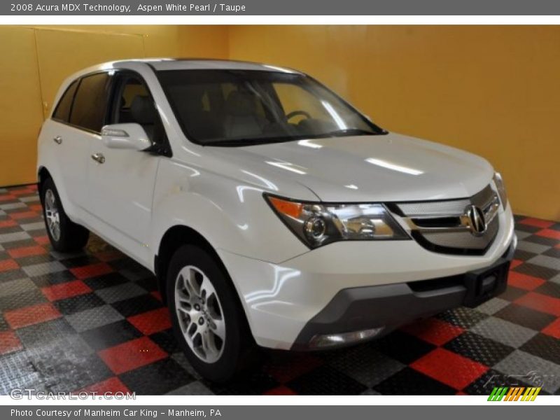 Aspen White Pearl / Taupe 2008 Acura MDX Technology