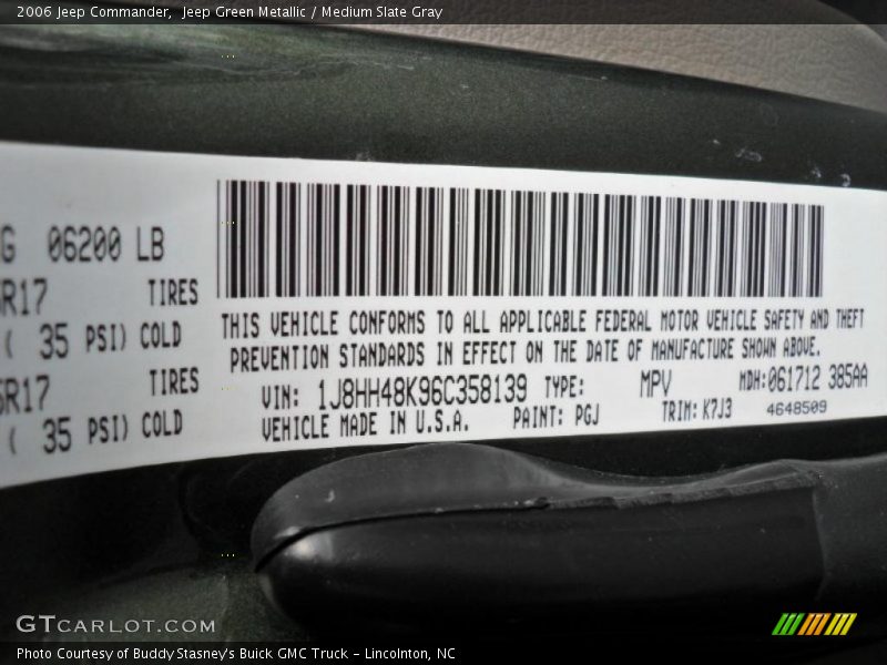 Jeep Green Metallic / Medium Slate Gray 2006 Jeep Commander