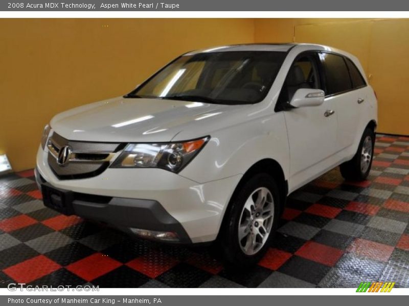 Aspen White Pearl / Taupe 2008 Acura MDX Technology
