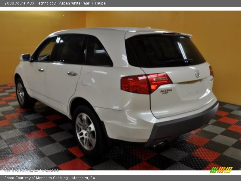 Aspen White Pearl / Taupe 2008 Acura MDX Technology