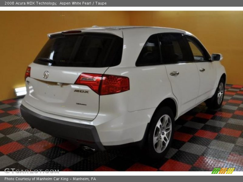 Aspen White Pearl / Taupe 2008 Acura MDX Technology