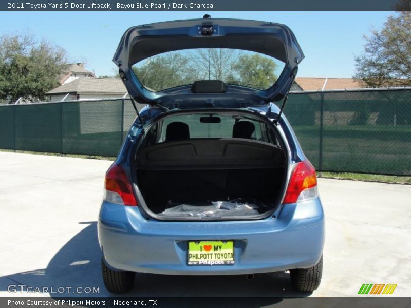 Bayou Blue Pearl / Dark Charcoal 2011 Toyota Yaris 5 Door Liftback