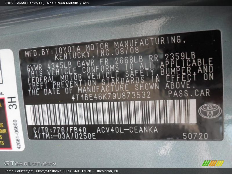 Aloe Green Metallic / Ash 2009 Toyota Camry LE